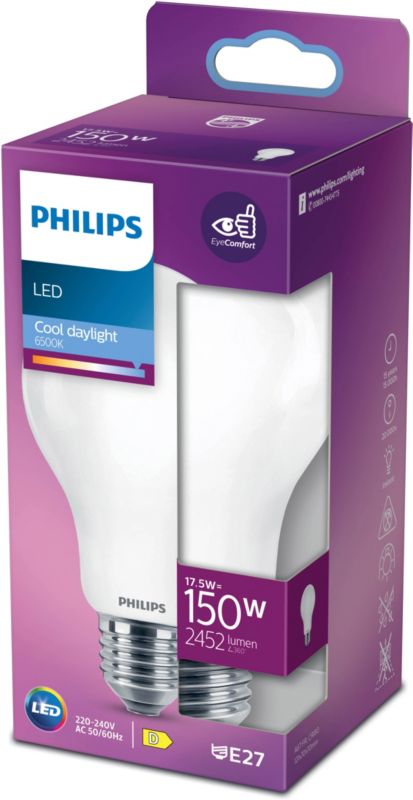 Sklenená LED žiarovka Philips A67 E27 2452 lm 6500 K