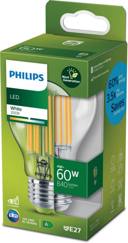 LED žiarovka Philips A60 E27 840 lm 3000 K