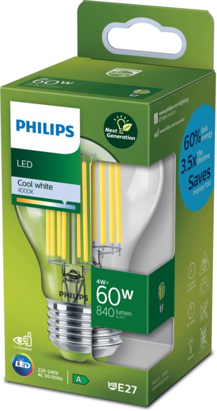 LED žiarovka Philips A60 E27 840 lm 4000 K