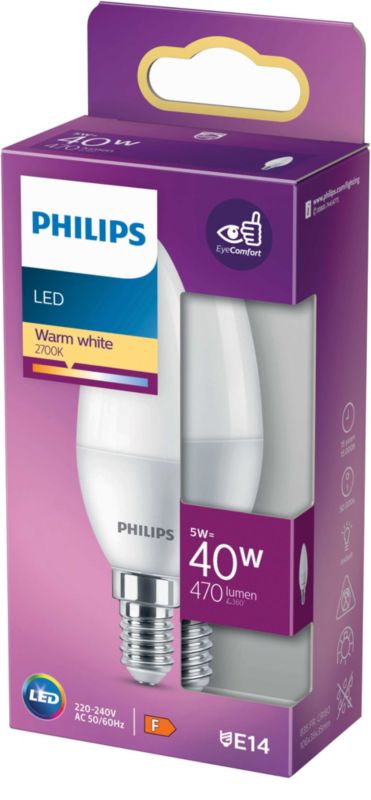 Philips B35 E14 LED žiarovka 470 lm 2700 K