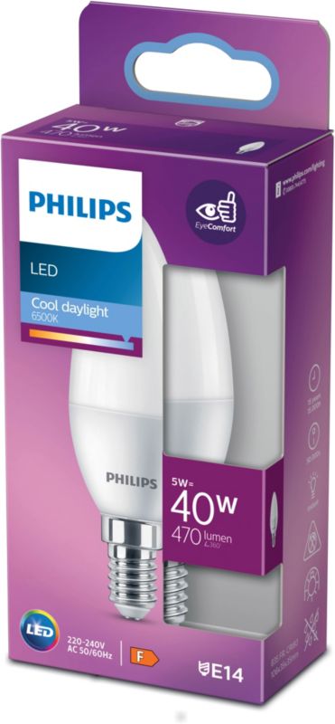 Philips B35 E14 LED žiarovka 470 lm 6500 K