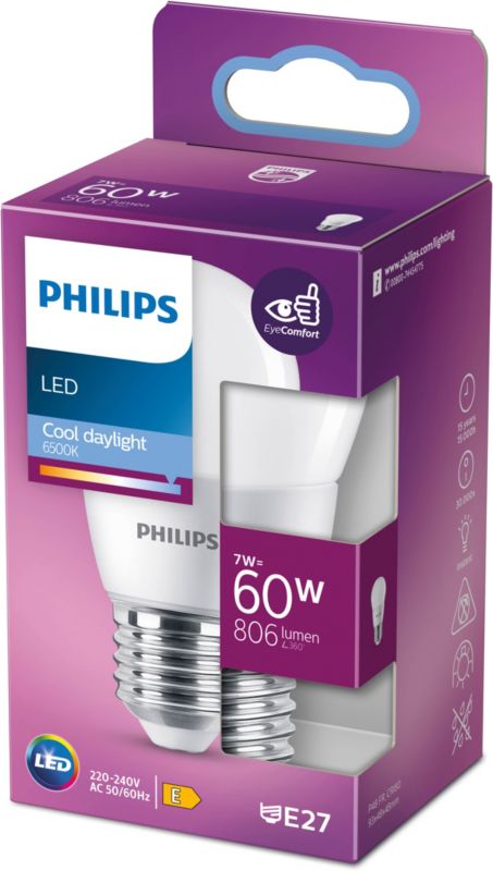 Philips E27 P48 LED žiarovka 806 lm 6500 K