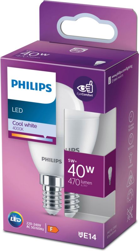 Philips P45 E14 LED žiarovka 470 lm 4000 K