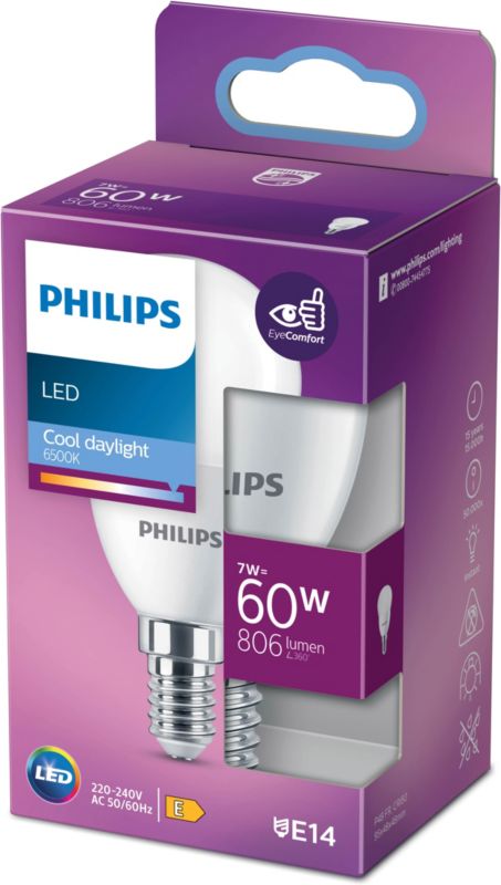 LED žiarovka Philips P48 E14 806 lm 6500 K
