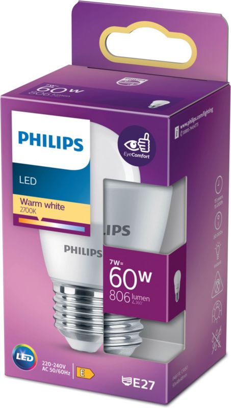 Philips P48 E27 LED žiarovka 806 lm 2700 K