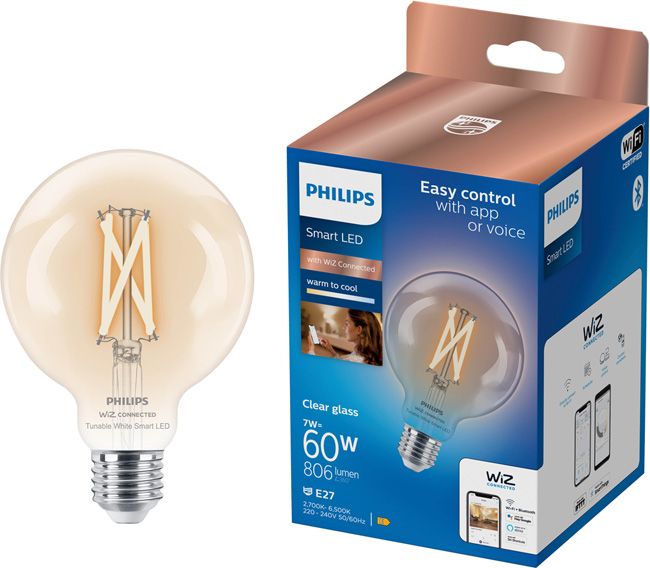 Inteligentná LED žiarovka Philips G95 E27 2700/6500 K