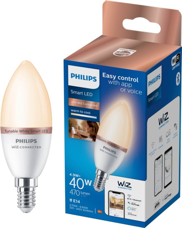 Inteligentná LED žiarovka Philips SMD C37 E14 2700/6500 K