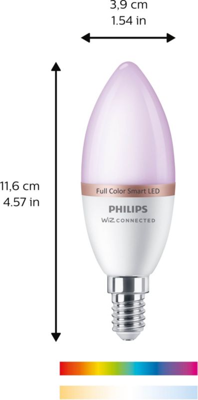 Inteligentná LED žiarovka Philips SMD C37 E14 RGB