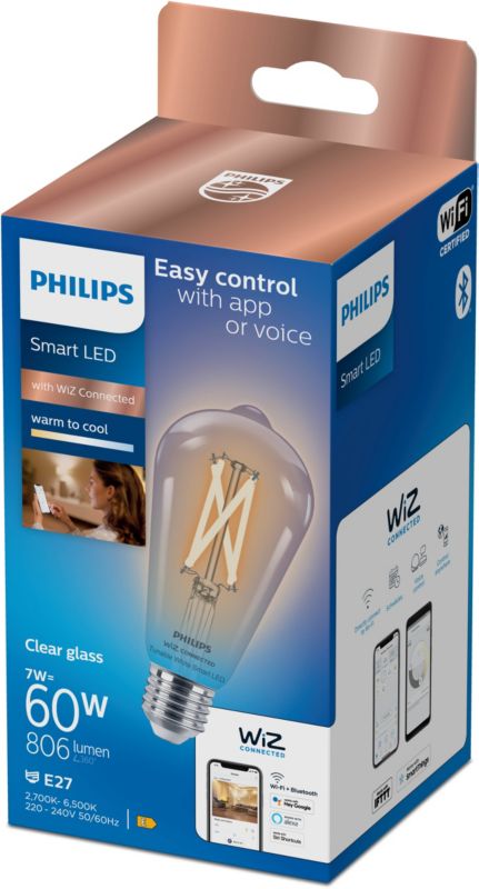 Inteligentná LED žiarovka Philips ST64 E27 2700/6500 K