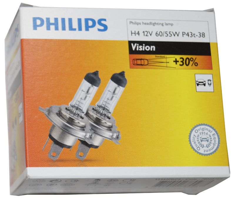 Žiarovka Philips H4 60/55 W P43 Vision C2 PH 2 ks.