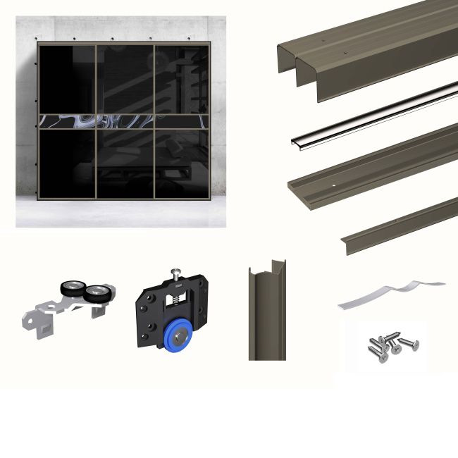 Sada pre 3 posuvné dvere Valcomp Mars olivová 3000 mm
