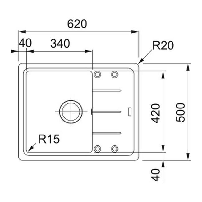 Franke Basis 611-62 ónyxový drez