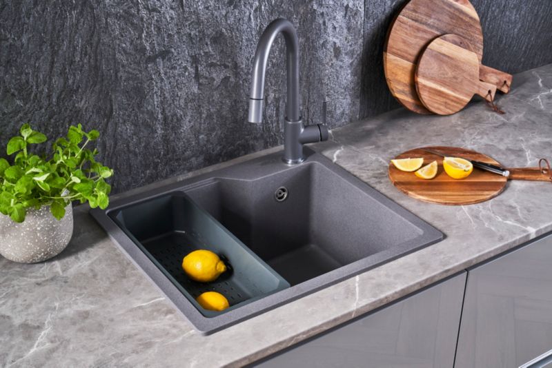 Franke Urban 1-miskový kamenný sivý granitový drez