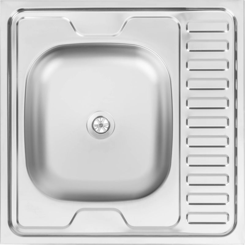 Oceľový prekrytý drez, 1 misa, 60x60