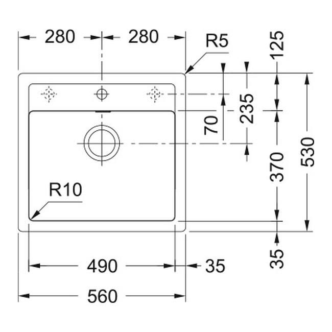 Tectonite Franke Sid 610 1-misový kamenný sivý drez